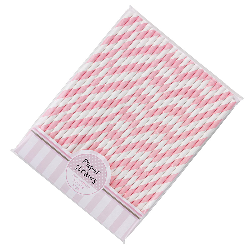 Paper Straw Color - 30 stuks milieuvriendelijke papieren gestreepte rietjes