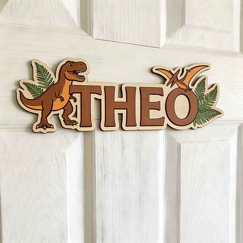 Eve Party - Gepersonaliseerd dinosaurusnaambord voor de geliefde baby,