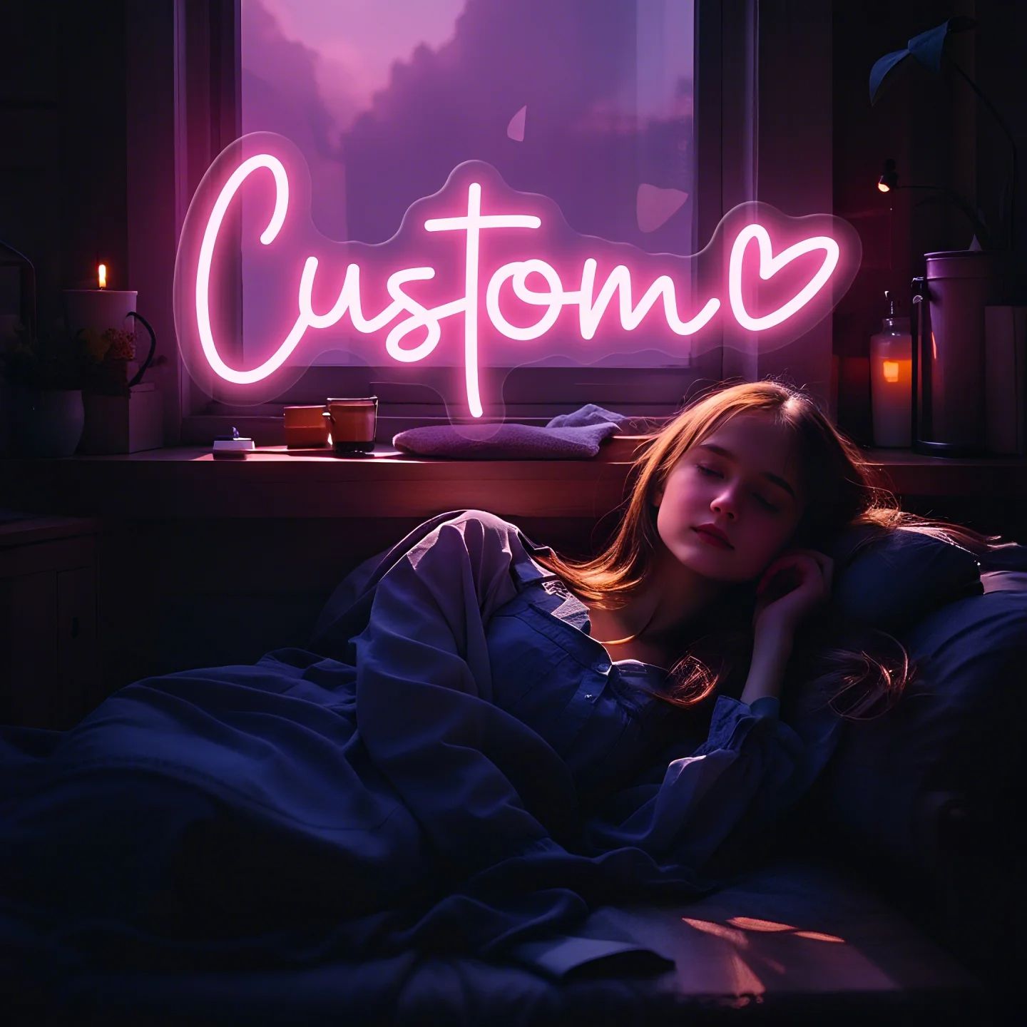 Neon Sign Party - Aangepaste LED-neonreclame hart USB-aangedreven gepersonaliseerd naambord