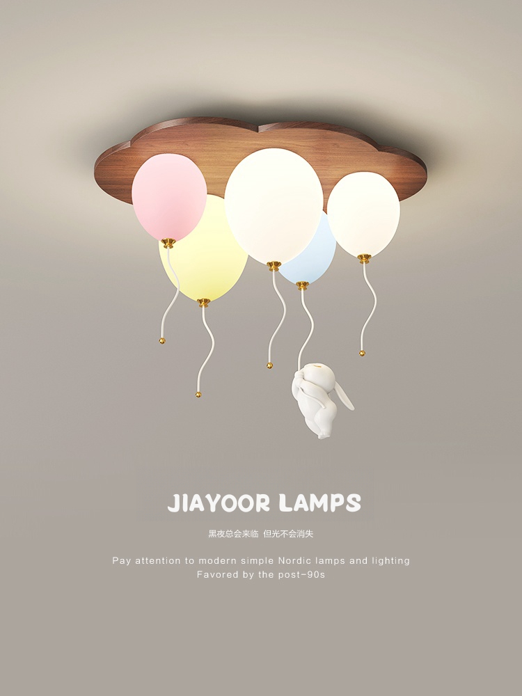 Led Balloon Light - Moderne ballon LED-plafondverlichting van hout voor