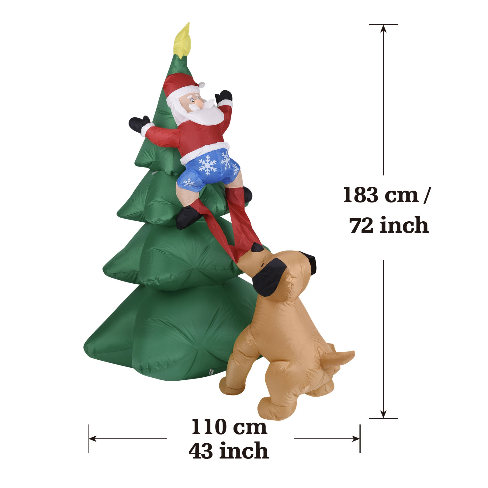 Kerst opblaasbare hond met ker - Neon Sign Party recensie en prijs