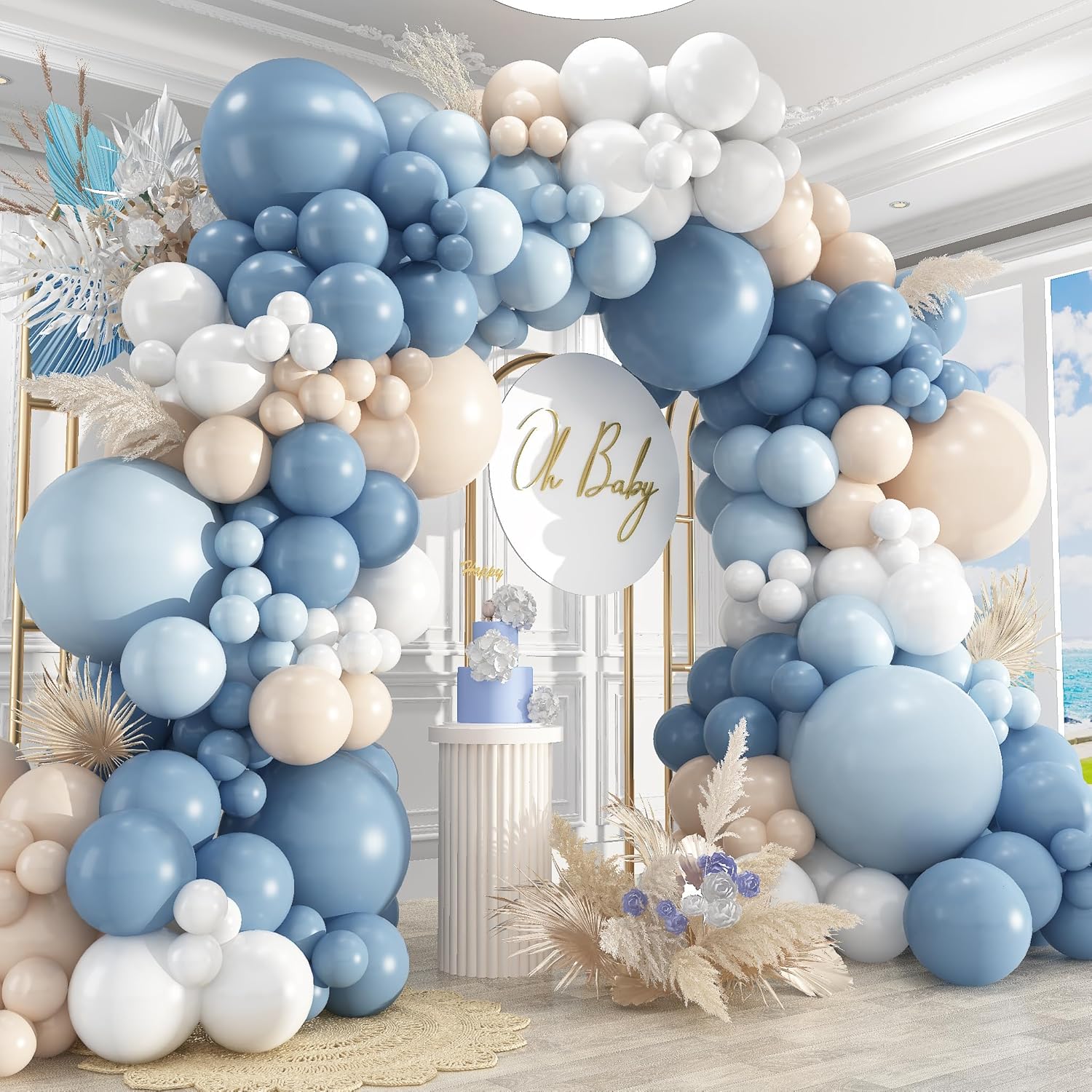 Stoffige Blauwe Zandwitte Late - Balloon Arch Kit recensie en prijs