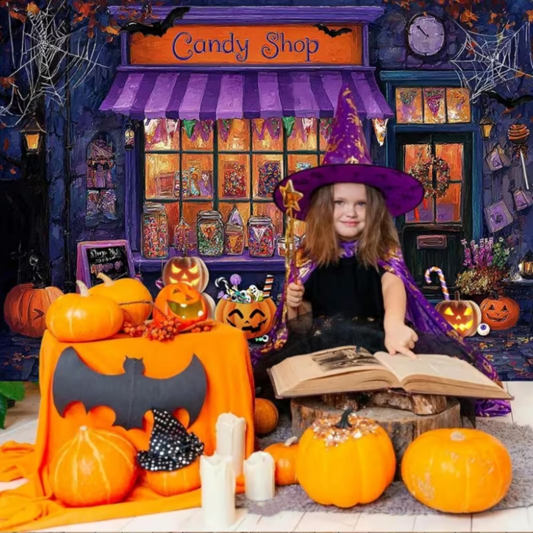Paarse Halloween Winkel Themaf - Event Party Shop recensie en prijs