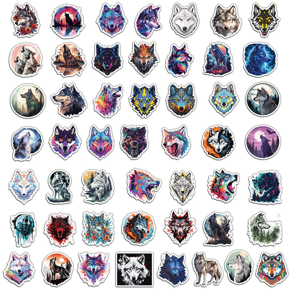 50 STKS Wolf Decoratie Sticker - Plastic Cup 50Pcs recensie en prijs